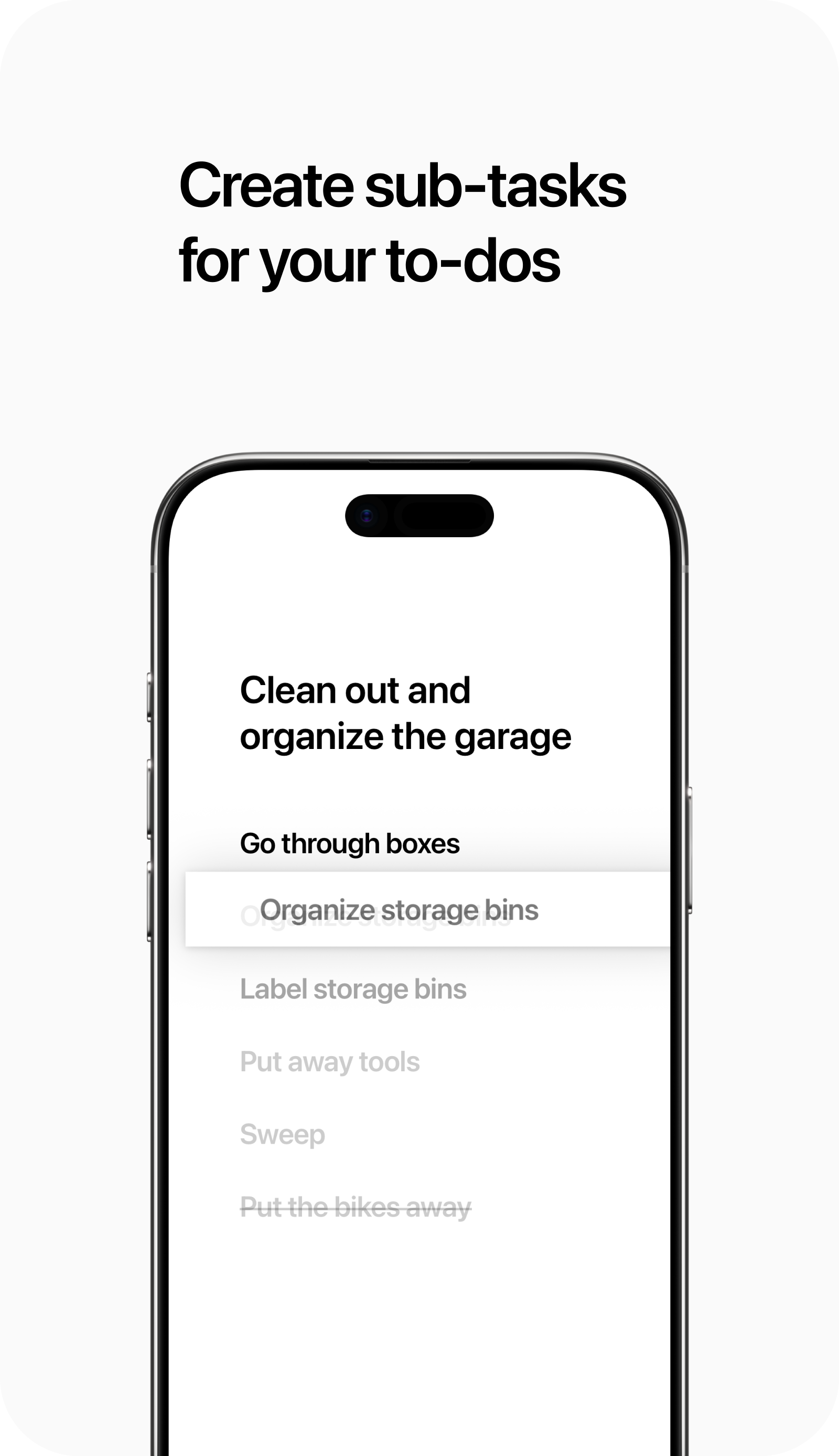Done - Items & Sub-Tasks