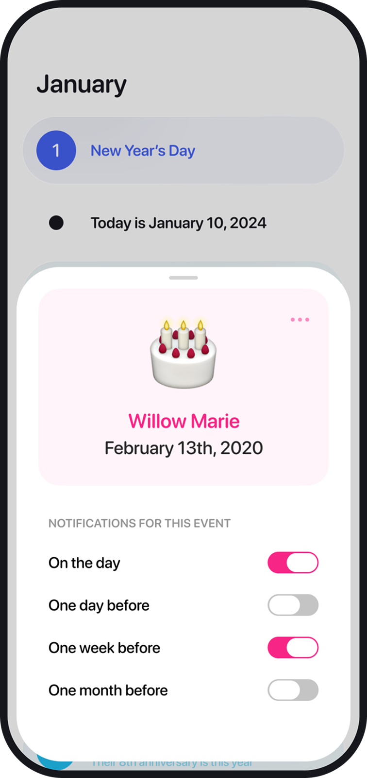 Every Year app screenshot
