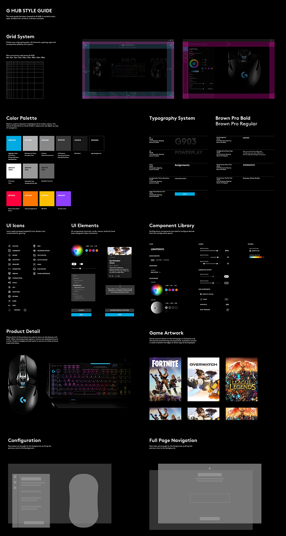 Logitech G HUB style guide